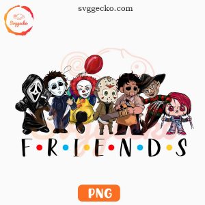 Horror Chibi Friends PNG, Killer Characters PNG, Halloween Friends PNG Digital Download