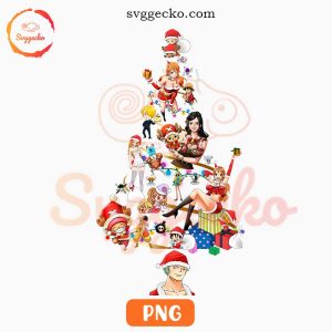 One Piece Christmas Tree PNG, Nico Robin PNG, Zoro PNG, Luffy Xmas PNG