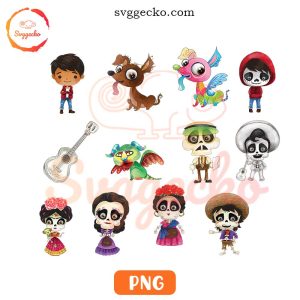 Baby Coco PNG Bundle Clipart, Ernesto De La Cruz PNG, Miguel Rivera PNG, Disney Day Of The Dead PNG