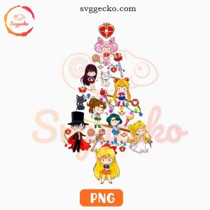 Sailor Moon Christmas Tree PNG Clipart, Anime Girl Christmas PNG File