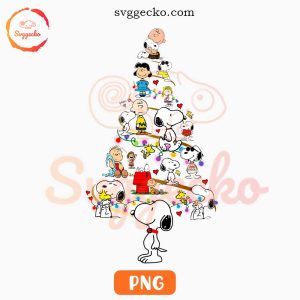 Peanuts Christmas Tree PNG Clipart, Charlie Brown PNG, Snoopy Xmas PNG Sublimation