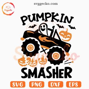 Pumpkin Smasher SVG, Monster Truck Ghost SVG, Kids Halloween SVG PNG Cricut Files