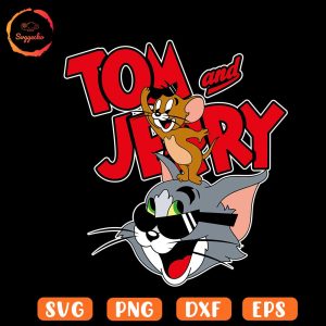 Tom And Jerry SVG, Vintage Cartoon SVG, Funny Cat And Mouse Movie SVG PNG Files