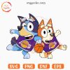 Bluey With Bingo Los Angeles Lakers SVG Cricut, Bluey Dog Lakers NBA Team SVG PNG Files
