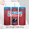 Marlin Junkie Glitter 20oz Straight Tumbler Wrap PNG, Miami Marlins Tumbler Template PNG Designs