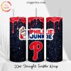 Phillie Junkie Glitter 20oz Straight Tumbler Wrap PNG, Philadelphia Phillies MLB Tumbler Template PNG Digital Download