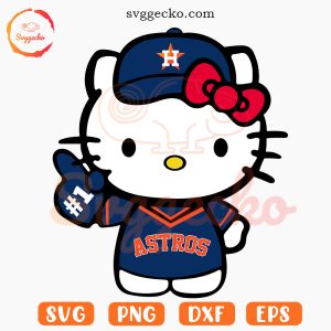 Hello Kitty Cat Houston Astros SVG