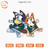 Bluey With Bingo Philadelphia Eagles SVG Cricut, Bluey Dog Eagles NFL Team SVG PNG Files