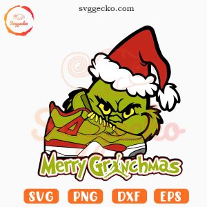 Merry Grinchmas Air Sneaker SVG, Christmas SVG, Grinch SVG PNG Cricut Cut Files