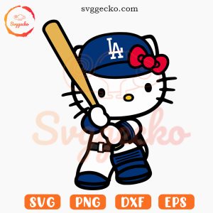 Hello Kitty Dodgers Baseball SVG, Los Angeles Dodgers Fan SVG PNG Cricut