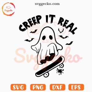 Creep It Real SVG, Ghost Sketchboard SVG, Funny Halloween Boy SVG PNG Cut Files