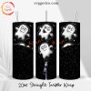 Boo Zipper 3D Puff 20oz Straight Skinny Tumbler Wrap PNG, Cute Ghost Halloween Tumbler Template Designs