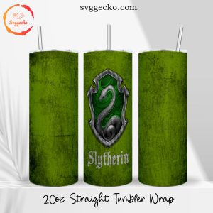 Slytherin 20oz Straight Skinny Tumbler Wrap, Houses At Hogwarts Tumbler Template PNG