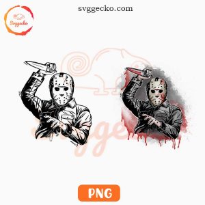 Jason Voorhees Art PNG, Jason Friday 13th PNG, Horror Movie Halloween PNG Sublimation Design
