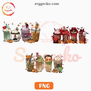 Bad Bunny Halloween Latte Coffee Cup PNG Sublimation Designs
