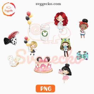 Cute Disney Girl PNG Clipart, Disneyland Family Vacation PNG, Birthday Girl PNG Download