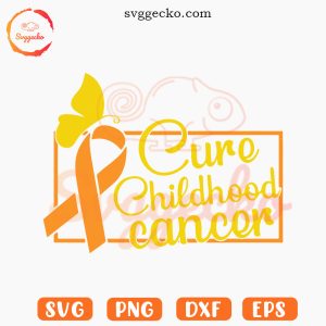 Cure Childhood Cancer SVG, Childhood Cancer Awareness Month SVG PNG Cut Files Cricut