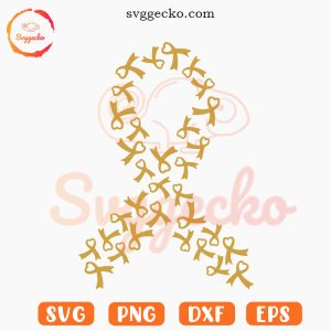 Childhood Cancer Ribbon SVG, Fight Cancer SVG PNG EPS DXF Cut Files