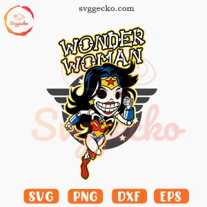 Wonder Woman Skull SVG, Zombie SVG, Wonder Woman Halloween SVG PNG Cricut Files