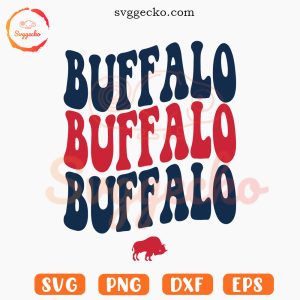 Buffalo Football Retro Wavy SVG, Buffalo Bills NFL SVG PNG Instant Download