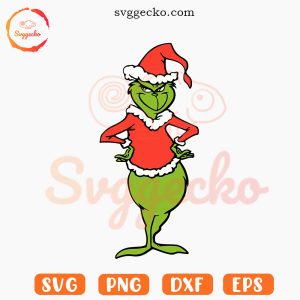 Grinch Santa Hat SVG, Grinchmas SVG, Merry Christmas SVG PNG Digital Download