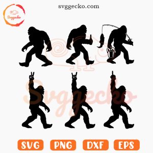 Bigfoot SVG Bundle, Sasquatch SVG PNG Cutting Files