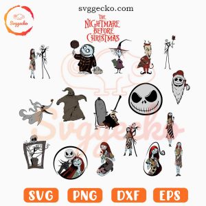 The Nightmare Before Christmas SVG Bundle, Jack Skellington SVG, Sally SVG, Lock Shock And Barrel SVG