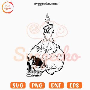 Skull Candle SVG, Halloween Skull SVG, Skeleton SVG PNG Cut Files