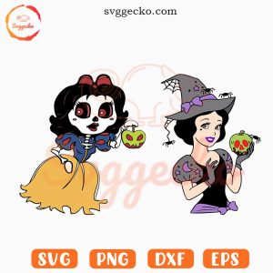 Snow White Halloween SVG, Skull SVG, Witch SVG, Disney Princess Halloween SVG PNG DXF EPS