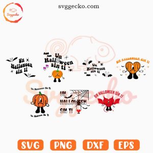Un Halloween Sin Ti SVG Bundle, Spooky Benito SVG, Halloween Bad Bunny SVG PNG Files