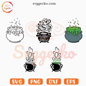 Witch Cauldron SVG, Witches Brew SVG, Witchcraft SVG PNG EPS DXF