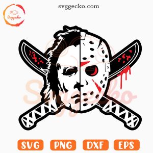 Jason And Michael Face SVG, Horror Killers SVG, Halloween Characters SVG PNG Cut Files