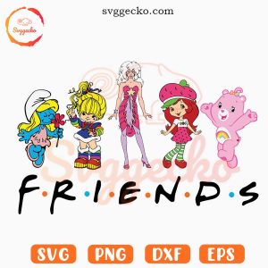 80s Cartoons Friends SVG, Vintage Cartoon SVG, Cheer Bear SVG, Strawberry Shortcake SVG