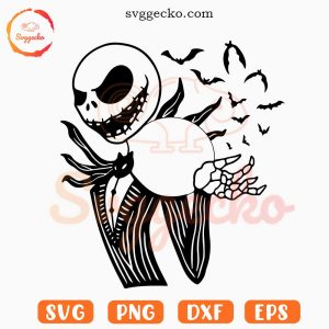Jack Skellington And Bats Starbucks Wrap SVG, Halloween Starbucks Cup SVG PNG Files Cricut
