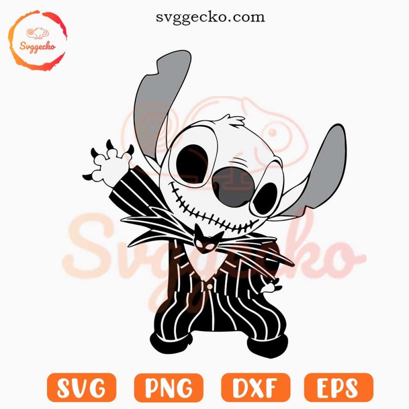 Stitch Jack Skellington SVG, Cute Nightmare Christmas SVG PNG Digital ...
