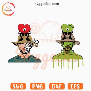 Bad Bunny Zombie SVG Bundle, Horror Bad Bunny SVG, Funny Halloween SVG PNG Files