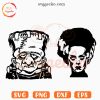 Frankenstein And Elizabeth SVG, Horror Classic SVG, Monster Halloween SVG PNG Cricut