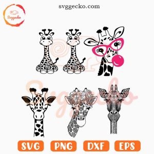 Giraffe SVG Bundle, Cute Animals SVG PNG DXF EPS Cricut