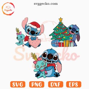 Stitch Christmas SVG Bundle, Scrump SVG, Christmas Tree SVG, Cute Xmas SVG PNG Cut Files