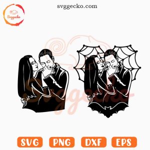 Gomez Morticia Addams SVG, The Addams Family Couple SVG, Halloween Movie SVG PNG Files