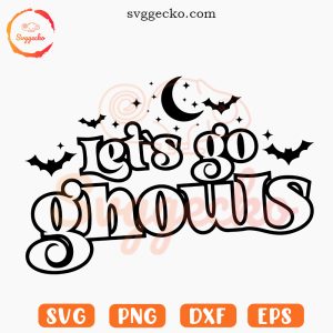 Let's Go Ghouls SVG, Spooky SVG, Bat SVG, Retro Halloween SVG PNG For Cricut