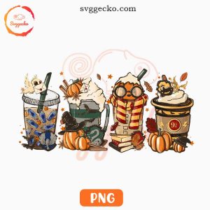 Harry Potter Fall Coffee Cup PNG, Halloween Latte Coffee PNG