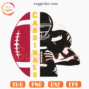 Cardinals Half Football Player SVG, Arizona Cardinals Team SVG PNG Cricut Files
