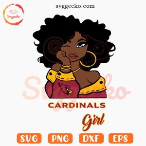 Cardinals Girl Afro SVG, Arizona Cardinals Fan Girl SVG PNG For Cricut
