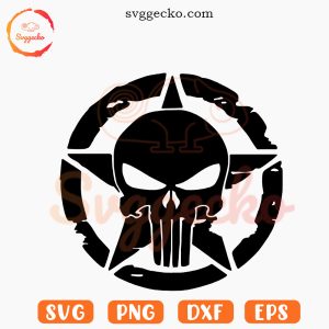 Punisher Skull Star SVG PNG DXF EPS Cricut