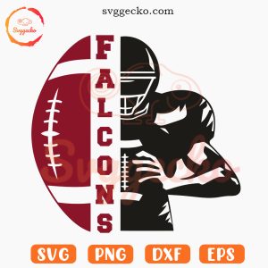 Falcons Half Football Player SVG, Atlanta Falcons Team SVG PNG Cricut Files