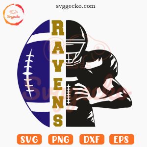 Ravens Half Football Player SVG, Baltimore Ravens Team SVG PNG Cricut Files