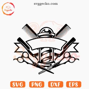 Barbershop Logo SVG, Hairdresser SVG PNG DXF EPS Cutting Files