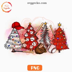 Baseball Christmas Tree PNG Sublimation Designs