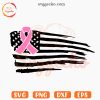 Breast Cancer Ribbon USA Flag SVG, Fight Cancer SVG, American Cancer Support Team SVG PNG